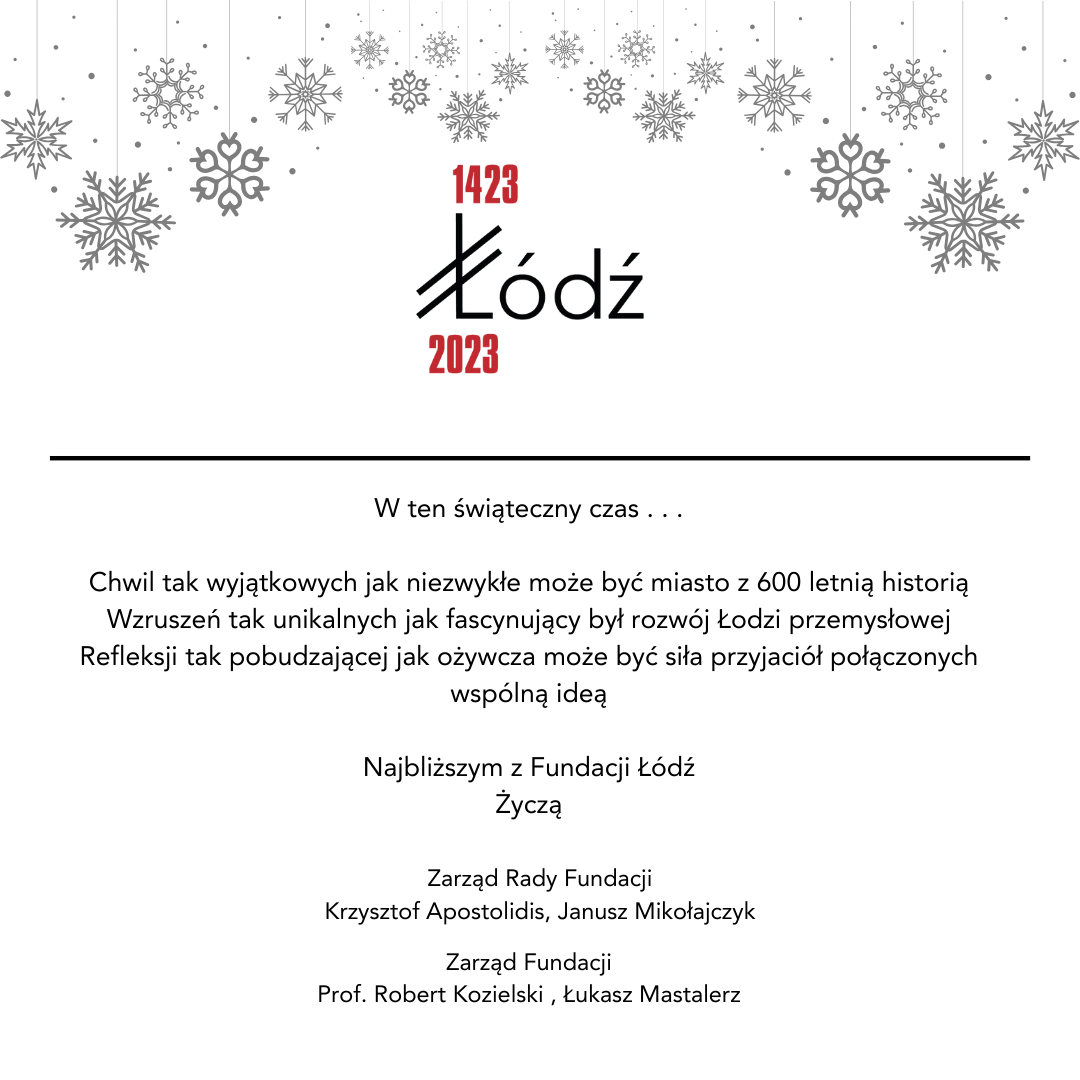 Życzenia Świąteczne od Fundacji Łódź